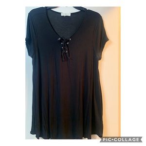 Semi see through black t shirt